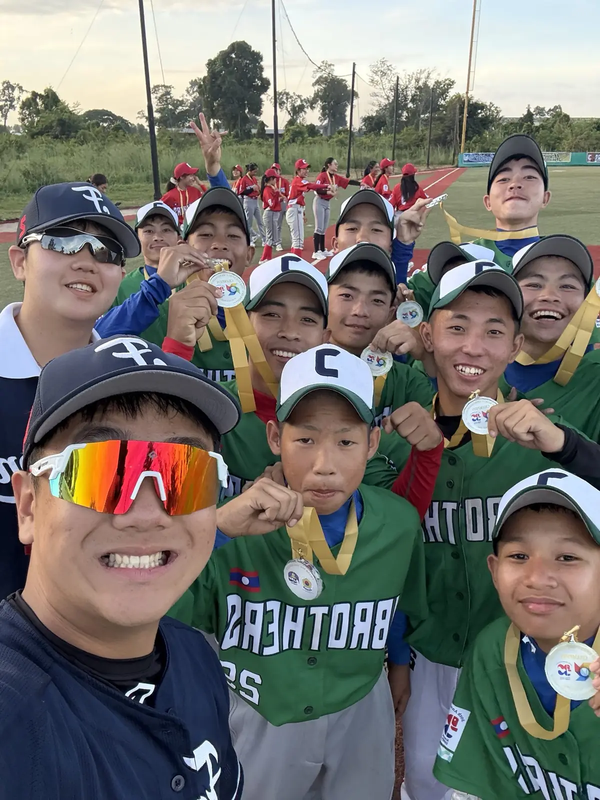 Young Lao players with their medals