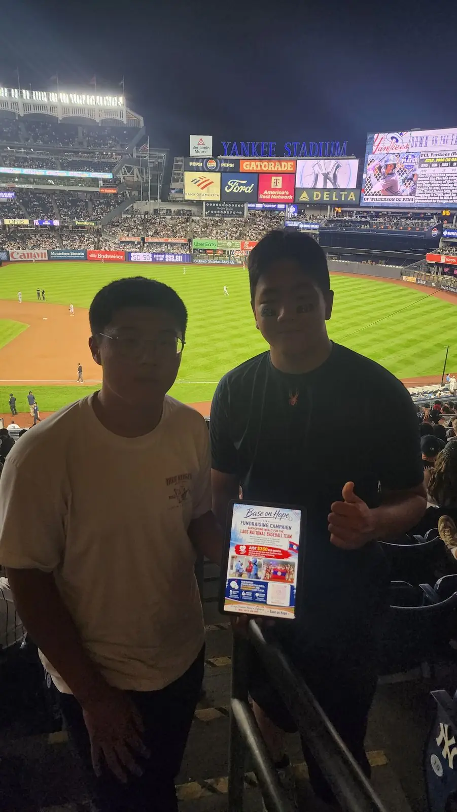 Suhyun Park and Steve Oh at Yankee Stadium